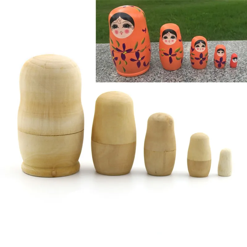 5 шт. деревянные русские матрёшки пустая древесина Embryo сделай сам 5-слойная
