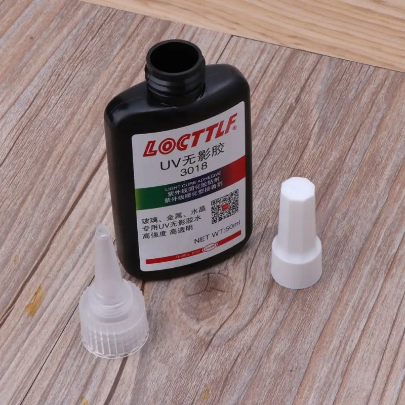 Super Glue Silicone Glue Sealant Glue Acrylate Glue Tempered Glass Glue UV Light + 50ML Fast Curing UV Glue Sunlight Curing Adhesive Transparent Glass Bonding Repair Liquid Glue Adhesive Kit