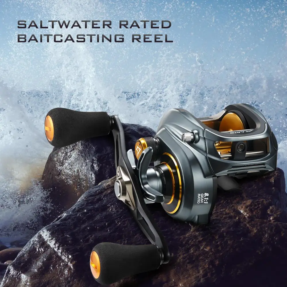 Piscifun Alijos 300 Low Profile Baitcasting Fishing Reel 15KG Max Drag 8+1 Bearings Saltwater Casting Reel Power / Double Handle Piscifun Alijos 300 Low Profile Baitcasting Fishing Reel 15KG Max Drag 8+1 Bearings Saltwater Casting Reel Power / Double Handle
