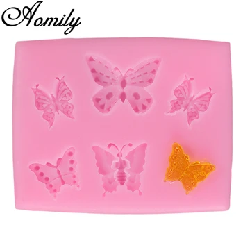 

Aomily 3D Butterfly 6 Styles kit Silicone Mold DIY Fondant Cake Baking Mold Chocolate Wedding Cake Decorating Tool Ice Cube Mold