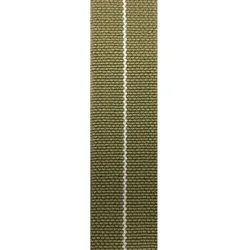 Elastic Nylon Parachute - Style Watch Strap Bracelet - 20mm Gold Buckle (Khaki - White Line)