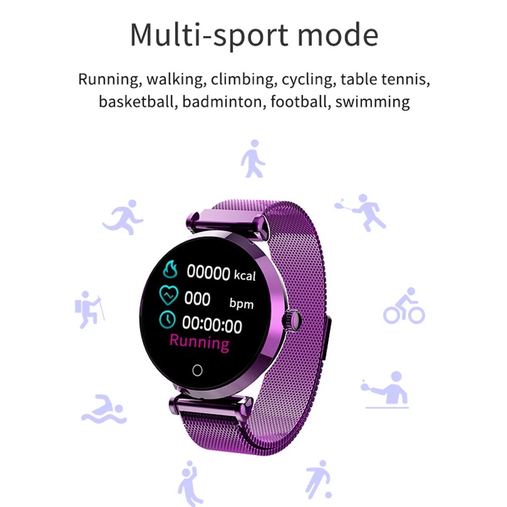 Для женщин модные часы Smart watch монитор сердечного ритма, с экраном сердцебиения, умные часы, Для мужчин умные часы Фитнес часы-браслет