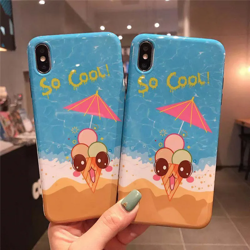 GYKZ крутой чехол для пары мороженого iPhone XS MAX XR 11 Pro 7 X 8 6 6s Plus мультяшный узор мягкий