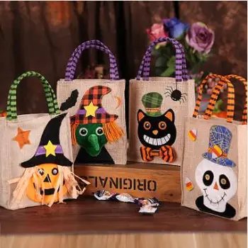 

Halloween Party Goodie Bags Halloween Non-woven Tote Bag Trick or Treat Gift Bags with Handles Candy sweets