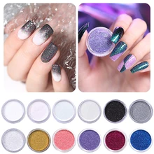 1 коробка 1 г голографический блестящий порошок Сияющий сахарный блеск для ногтей Горячая пылезащитный порошок для украшения ногтей