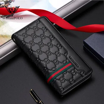 

WILLIAMPOLO New high-quality leather wallet men's long multifunctional soft leather business men's clutch bag pl201507