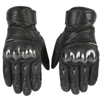 

2019 New Winter warm LAFIRE Waterproof Motorcycle Gloves Touch screen Motorbike gloves glove of sheepskin leather carbon fiber