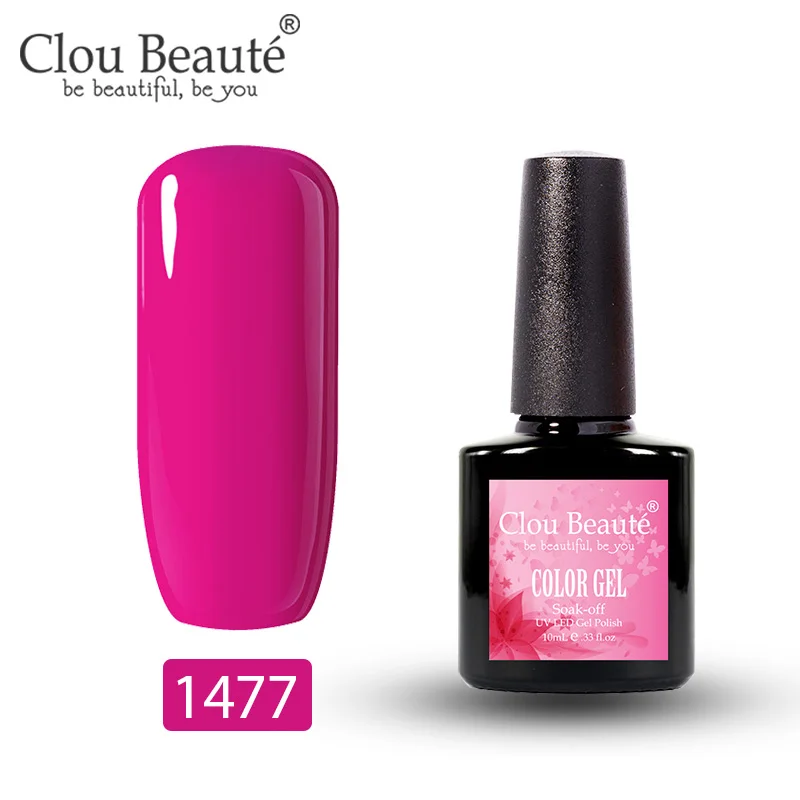1477 Clou Beaute 10 мл Гель-лак цветная серия лак Гибридный гвоздь Искусство Маникюр гель верхнее покрытие Полупостоянный 179 цвет краска для ногтей - Цвет: 1477