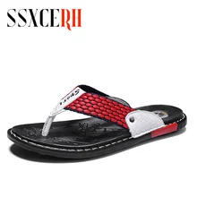 Fashion Genuine Leather Weave Men'S Flip Flops Men Shoes 2021 Summer Slippers For Male Casual Slipper Beach Sandals Sleepers