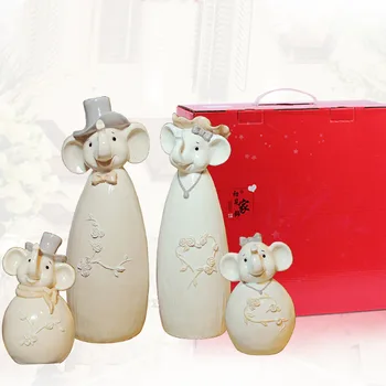 

MOVE TO NEW HOME GIFT WEDDING GIFT FAMILY OF FOUR ELEPHANT DECORATION LIVING ROOM SHOE CABINET WINE CABINET DECORATION WL5101011