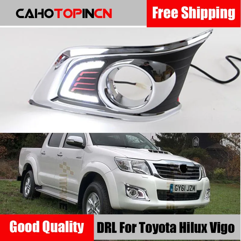 Для Toyota Hilux Vigo 2012 2013 2014 Супер Яркость Водонепроницаемый ABS 12В дневные ходовые огни