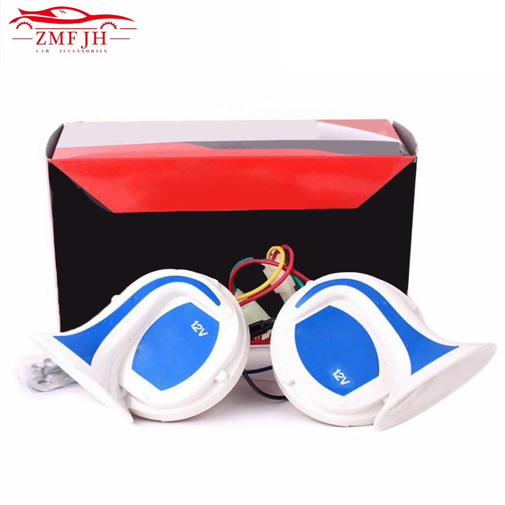 

2pcs Speaker Alarm Vehicle Boat Car Motor Motorcycle Van Truck Siren 12V 150db electric type loudest klaxon snail Tone Loud Horn