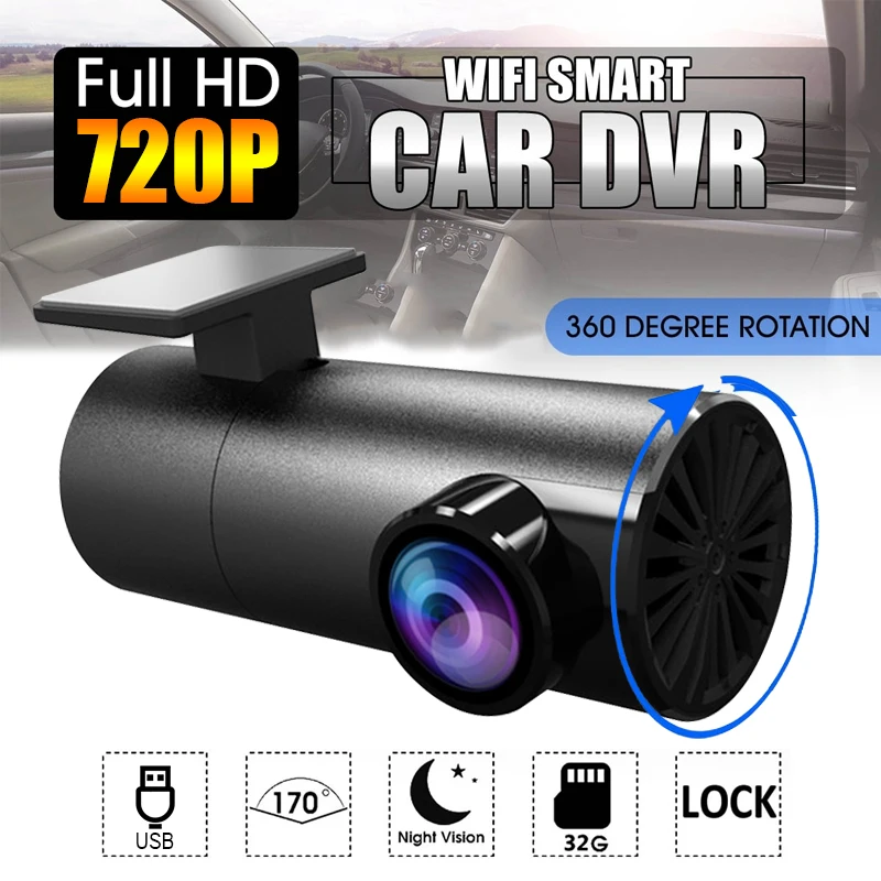 

360 Degree Rotation Car DVR Dash Cam Car Video Recorder Support TF Card Night Vision Recording Automotive HD Dash Camera dvrs