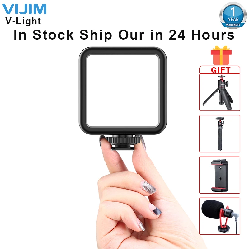 

VIJIM V-Light Mini Video LED Fill Light Dimmable Built-in Battery charging mode Flash Bright for Phone Camera Live broadcast
