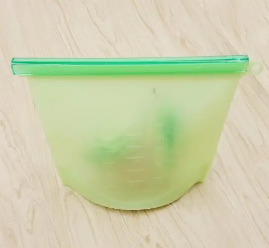 1500ML Green 4 размера 500 мл/1500 мл силиконовая сумка свежие герметичные пакеты многоразовая силиконовая пищевая пакет для пищевых продуктов сумка холодильник свежие сумки - Цвет: 1500ML Green