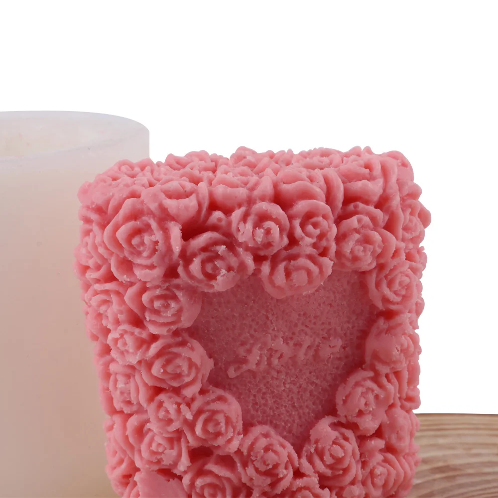 3D Rose Flower Pillar Silicone Candle Mold DIY Soap Molds Form Candle Making Tool Fondant Cake Decorating Mold DIY Wedding Gifts