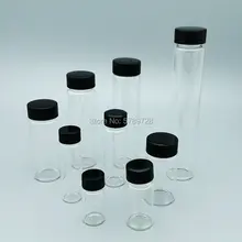 Bouteille d'échantillon en verre transparent de 2ml à 60ml, flacons de réactif avec bouchon en plastique à vis et tampon PE, petite bouteille de laboratoire utilisée pour le tri