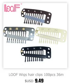 LOOF 100 шт. заколки для париков 32 мм 9 зубьев защелки для наращивания волос инструменты доступны 3 цвета