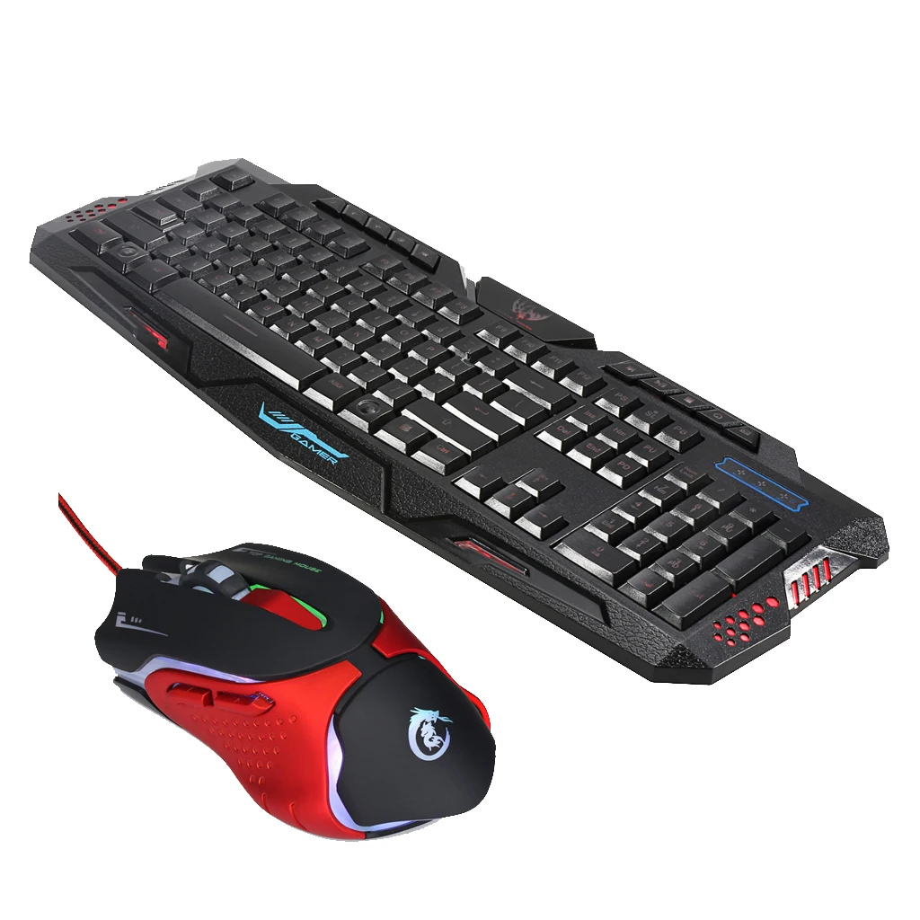 USB Wired Backlit Gaming Keyboard Mouse Combo with Anti-slip Large Mouse Pad for Advanced Gamers Game Keyboard And Mice Set Kit