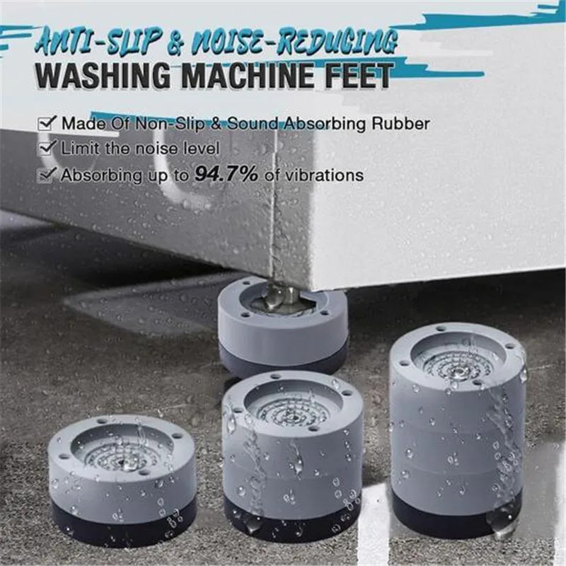 

4pcs Anti Slip And Noise reducing Washing Machine Feet Non-slip Mats Refrigerator Anti-vibration Pad Kitchen Bathroom Mat
