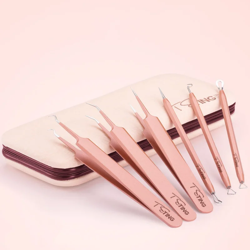 Stainless Steel Acne Removal Needles Pimple Blackhead Remover Tools Spoon Face Skin Care Facial Pore Cleaner Kits | Красота и