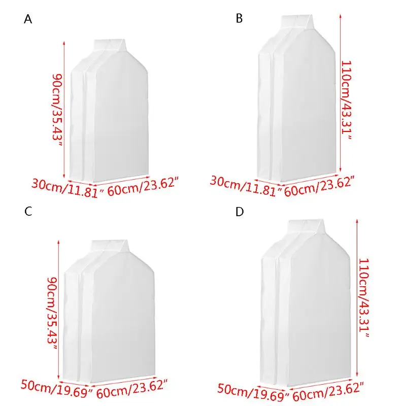 Closet Dustproof Waterproof Hanging Clothing Storage Bag Garment Bag Suit Coat Clothes Dust Cover Protector Wardrobe Organizer