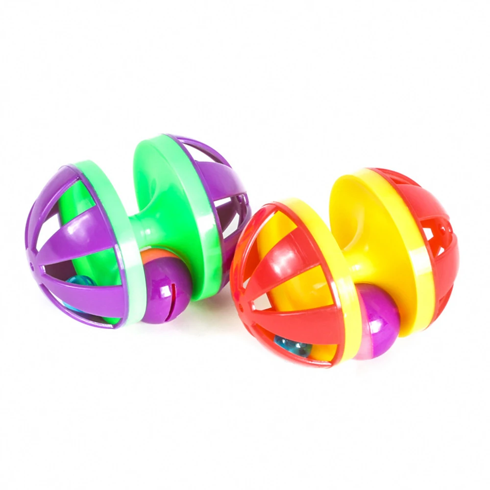 Pet Ball Training Supplies Interactive Pet Cat Ball Toy Colorful Pet Kitten Stick Feather Wand With Small Bell Mouse Cage Toys