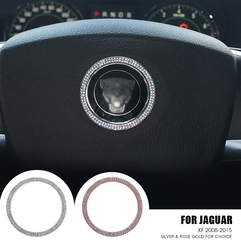

Diamond Steering Wheel Decorative Ring Circle Stickers For Jaguar XF 2008-2015