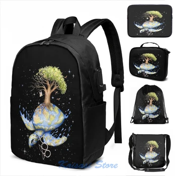 

Endangered - Global Warming and Climate Change USB Charge Backpack men School bags Women bag Travel laptop bag