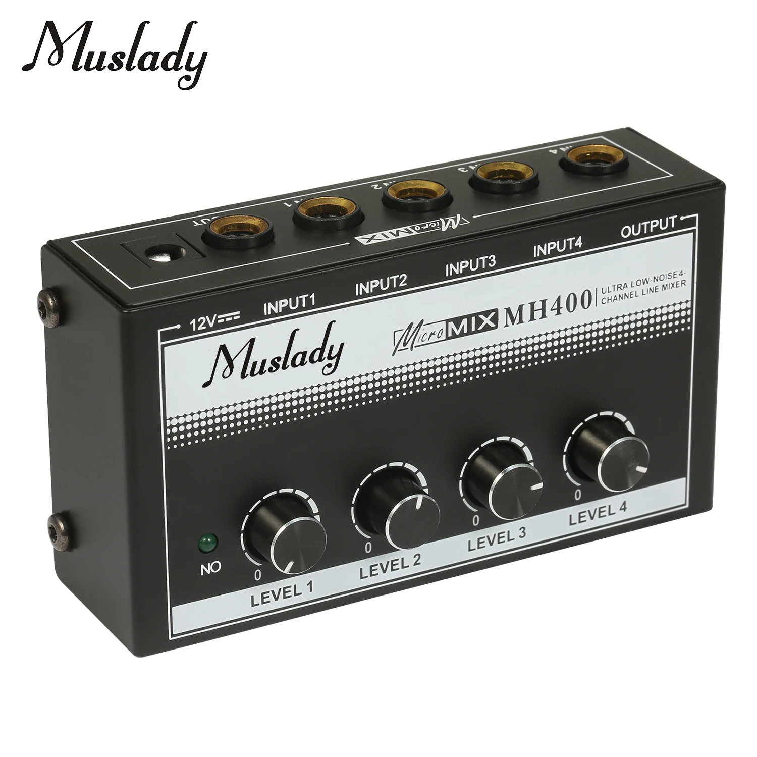 Миниатюрный аудиомикшер Muslady MH400 с низким уровнем шума 4 канала 1/4 дюйма