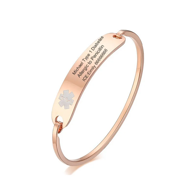 

Free Personalized ICE Medical Alert Emergency Reminder Bracelet for Women Men DIABETES EPILEPSY