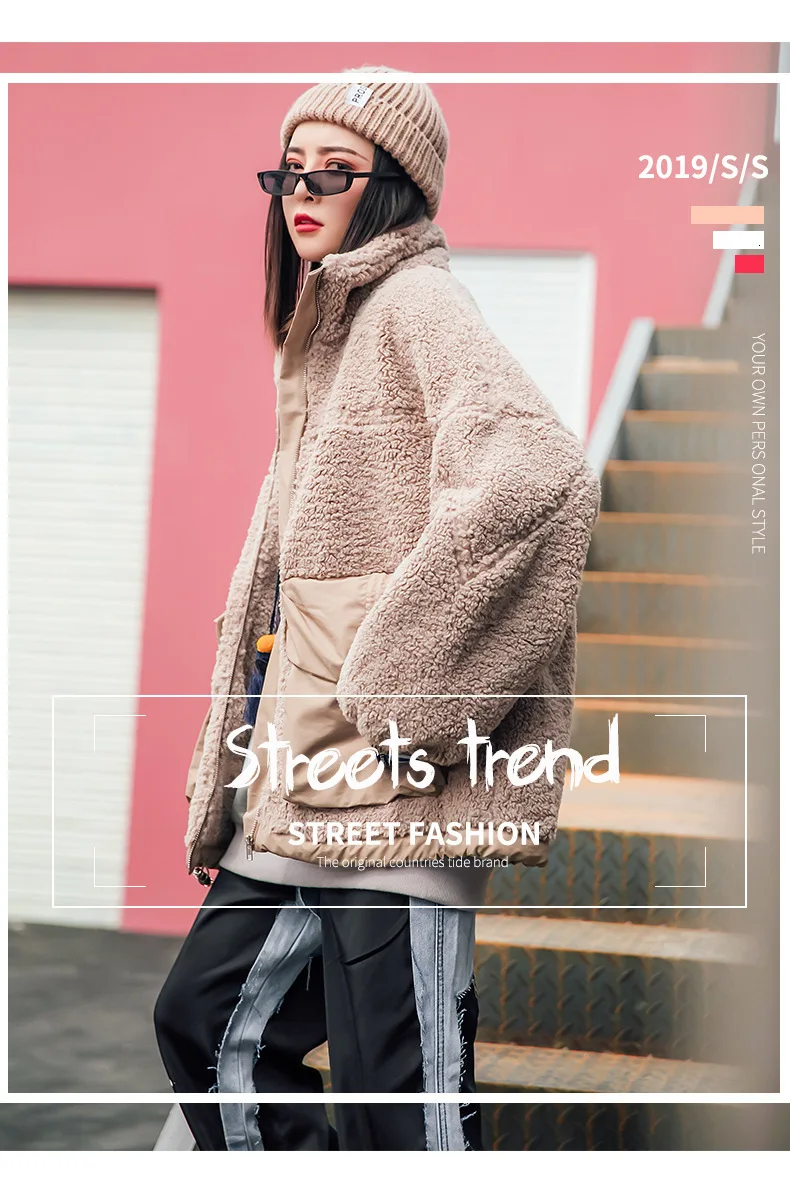 QING MO Fashion Brand Winter Women Wool Coat Women Casual Loose Outwear Female Elegant Jacket Coat With Pockets ZQY2346