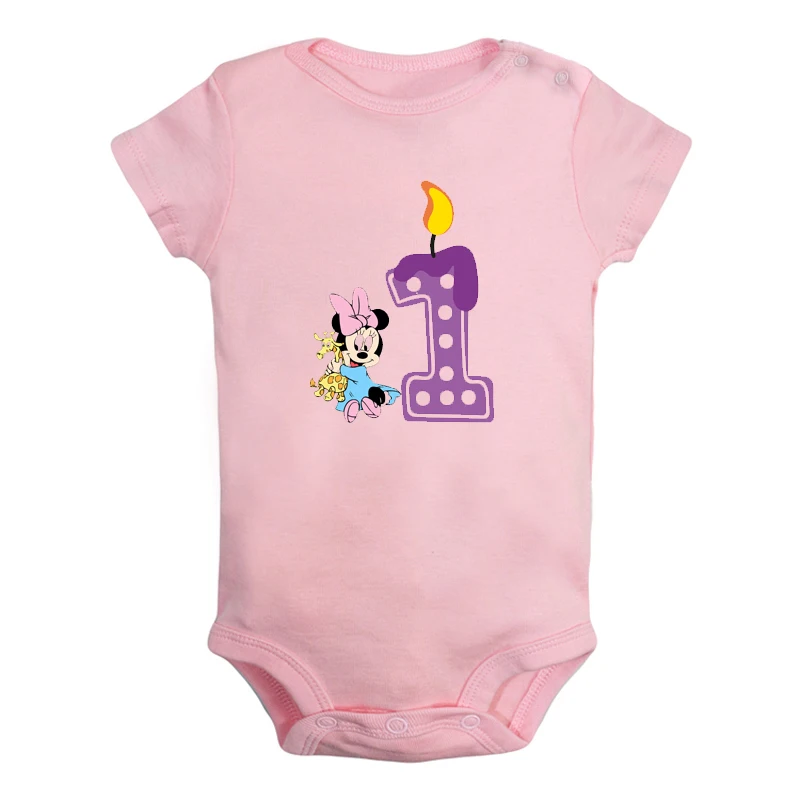 Милая Одежда для новорожденных мальчиков и девочек с надписью «I'm 1 Year Little mouse» на первый день рождения комбинезон с короткими рукавами - Цвет: ifBaby2805P