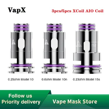 

5pcs/3pcs Original VapX XCoil AIO Coil for VapX Geyser Pod Kit 0.23ohm/0.25ohm/0.6ohm E-cig Vape Coils VapX Geyser Pod Coil Head