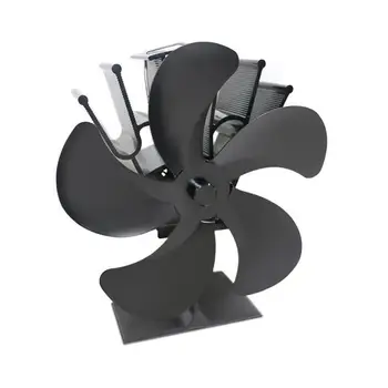 

Fireplace Fan 5 Blades Silent Stove Fan for Large Air Volume Eco Friendly Quiet Fan Home Efficient Heat Distribution