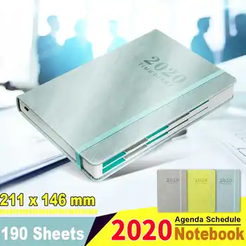 

Notebook Pocket-Calendar Journal 2020 Thicken Notebook Leather Softcover Planner 2020 Jan-Dec Timeline Efficiency Notebook