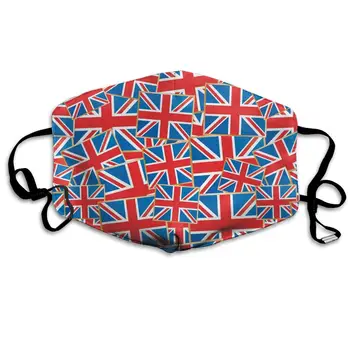 

England Flag Washable Reusable Mask, Cotton Anti Dust Half Face Mouth Mask For Kids Teens Men Women With Adjustable Ear Loops