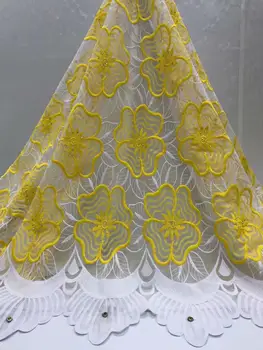 

Newest African Tulle Lace Fabrics With Rhinestones Embroidery Net Lace African French Lace High Quality 3 D Flowers Wedding