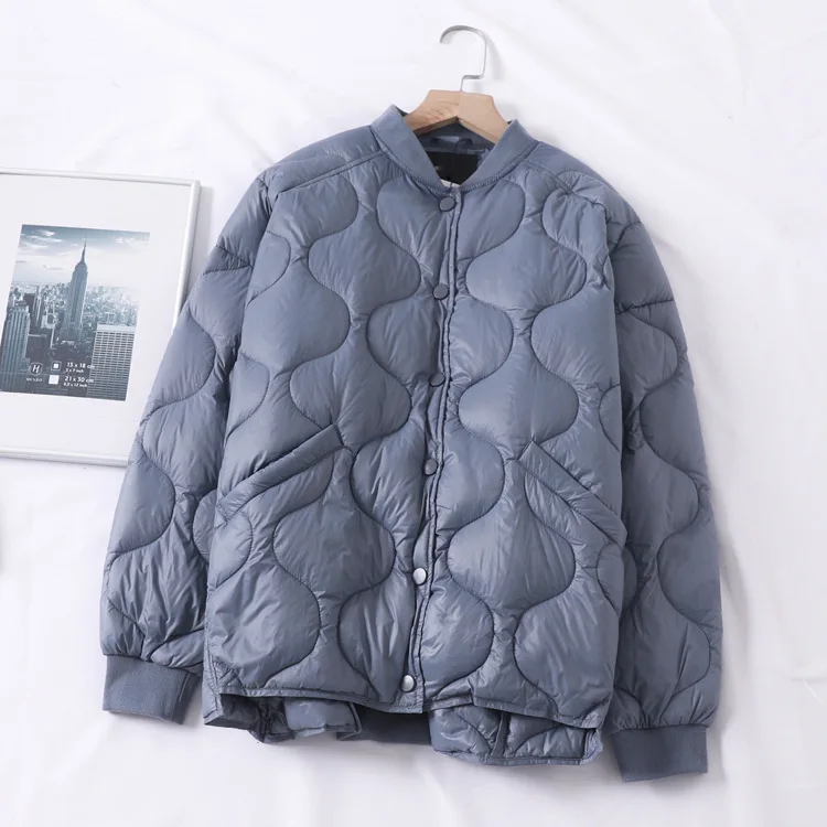 

A Generation of 2019 Winter New Style Single Row Snap Closure Stand Collar Long Sleeve Versatile Jacket Type down Jacket Entity
