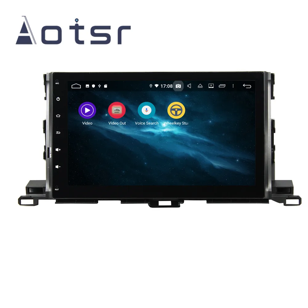 Android 9 4+ 64G DSP ips Автомобильный плеер gps навигация для TOYOTA Highlander- головное устройство мультимедийный Кассетный плеер рекордер