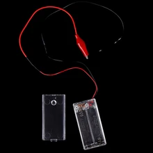 

AA Batteries with Alligator Clips Transparent Power Battery Holder with Switch