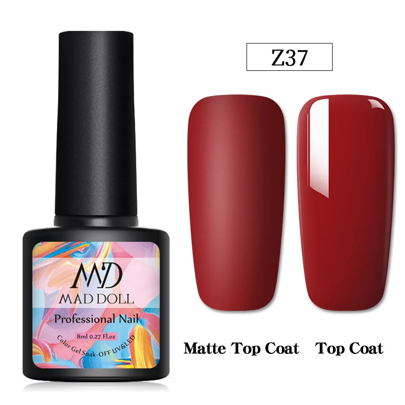 Z37 MAD DOLL Блестящий Гель-лак для ногтей мерцающий Гель-лак для ногтей Блестящий Гель-лак DIY Дизайн ногтей украшения Маникюр 8 мл - Цвет: Z37