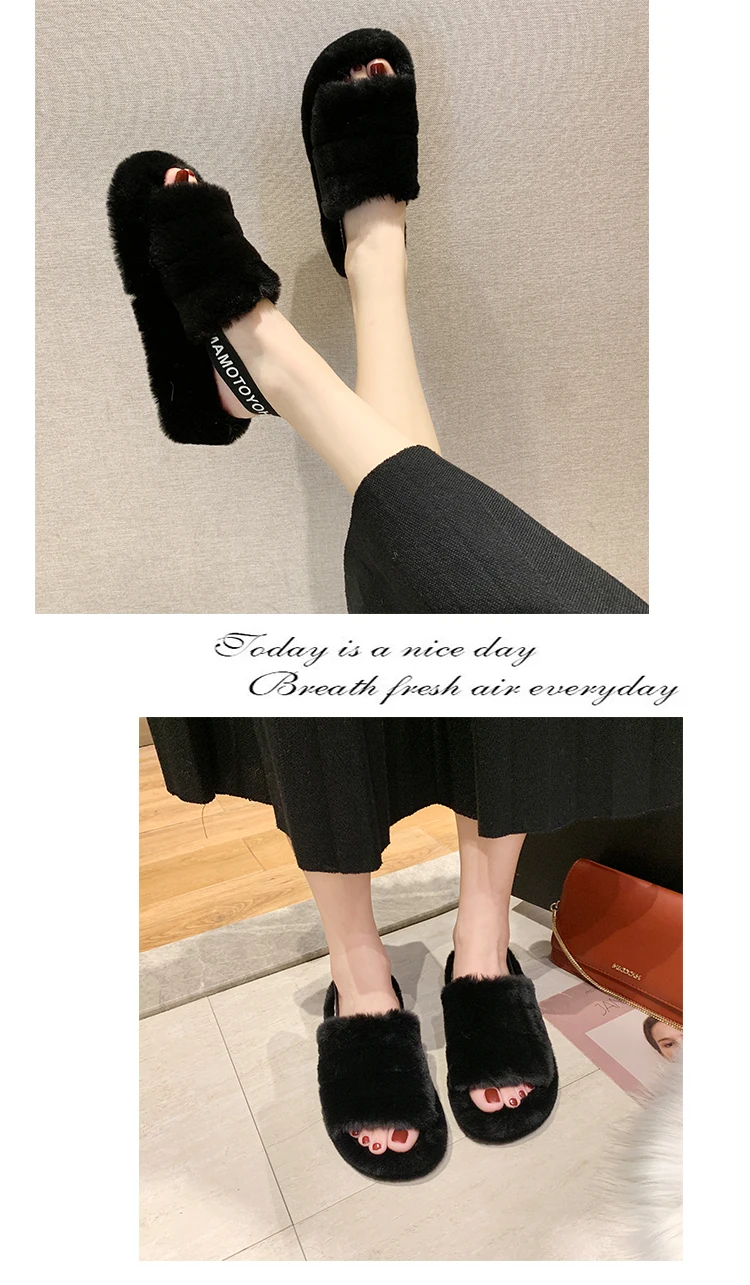 Новинка 20120 года; женские сандалии с натуральным лисьим мехом; женские пушистые шлепанцы; повседневные меховые Вьетнамки; шерстяные плюшевые тапочки; обувь на платформе