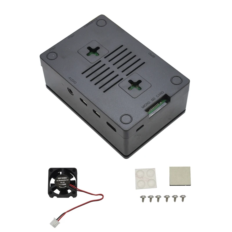 Для Raspberry Pi 4B 3,5 дюймов защитный чехол ABS с охлаждающим вентилятором поддержка экрана дисплея для Raspberry Pi 4 Модель B