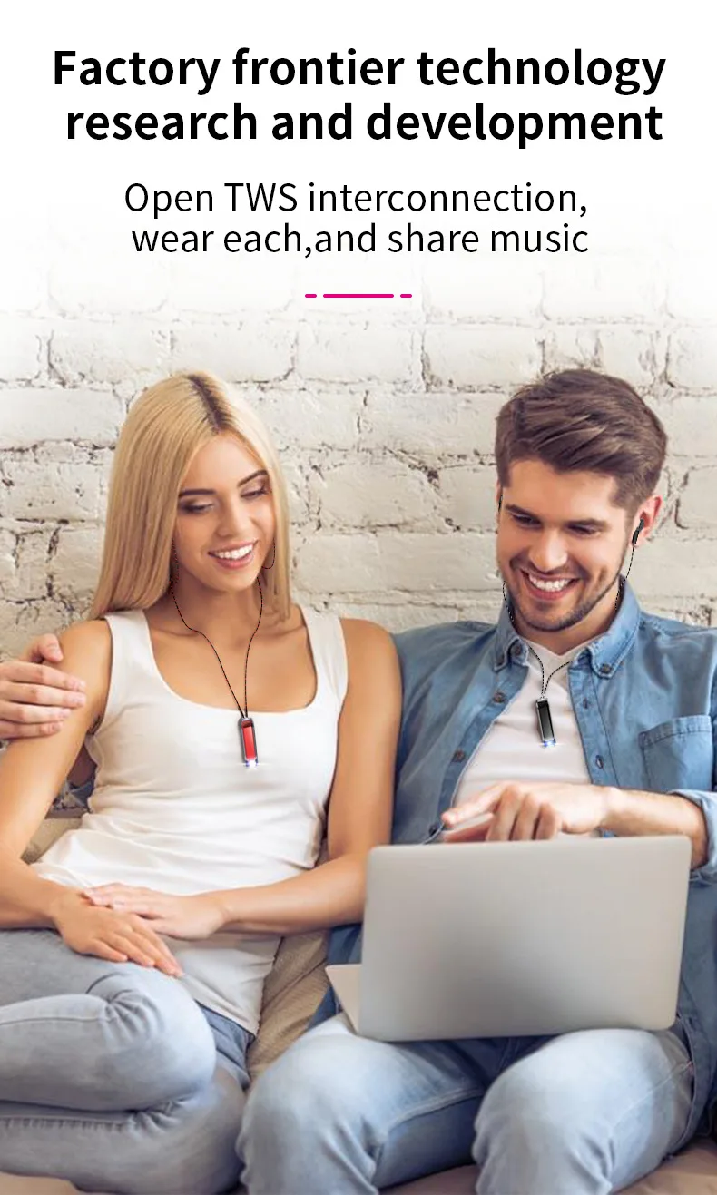 Влюбленные тандем селфи Bluetooth наушники ожерелье Спортивная гарнитура стерео музыка Tws Беспроводные наушники для IPhone huawei