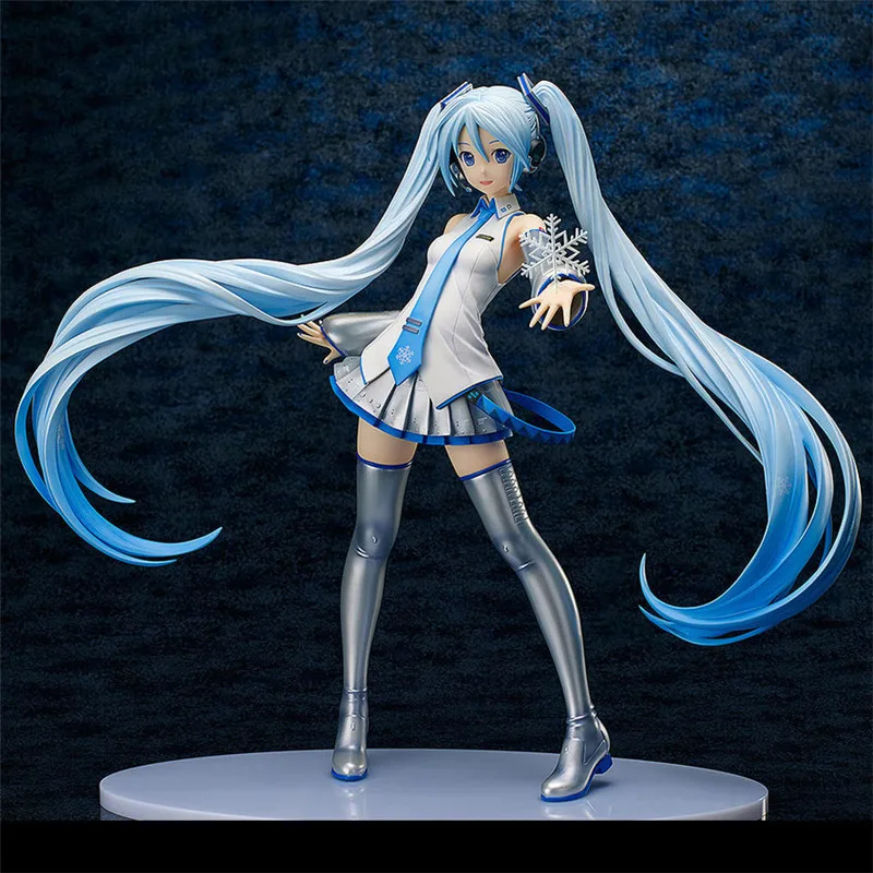 Bandai 42 см Снежный Мику 1/4 Аниме фигурки большая модель Hatsune украшения певица аниме