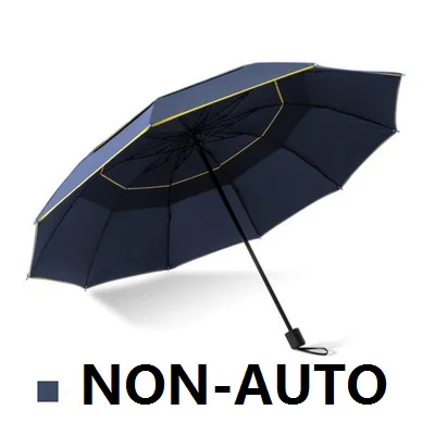 Высокое качество 140 см большой зонт для мужчин и женщин, двойной слой, ветрозащитный большой мужской женский зонт, 3 складных зонта для путешествий и улицы - Цвет: AS PICTURE