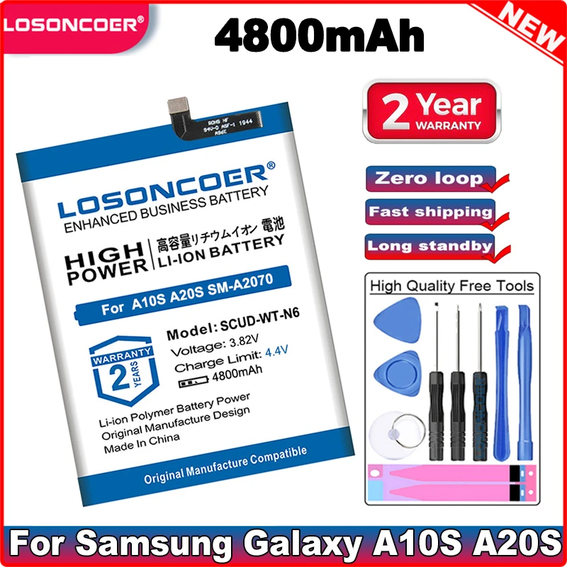 Аккумулятор для телефона Samsung Galaxy A20S A10S SCUD-WT-N6 A207F/M A107F/DS/M Honor Holly 2 Plus 4800 мАч |