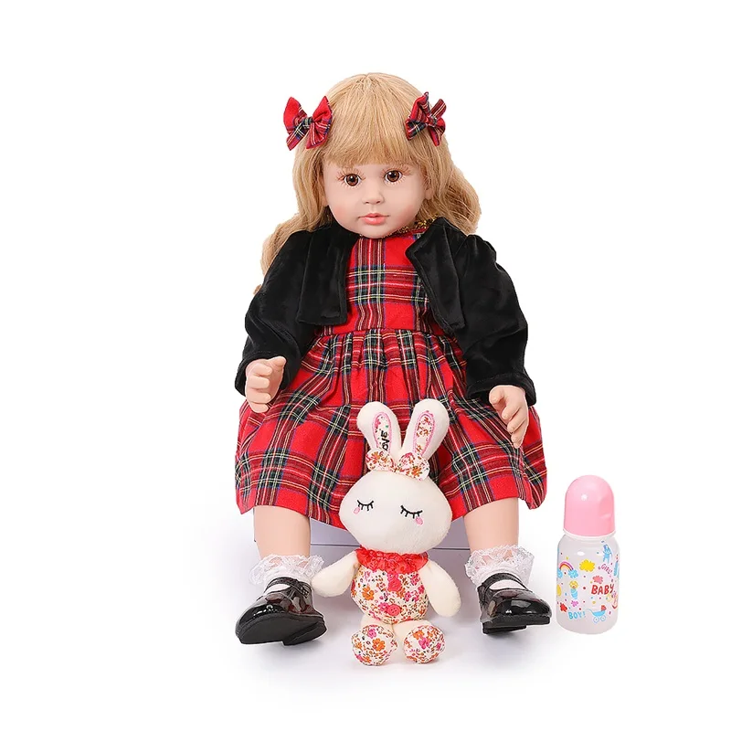 60 см Большой размер Reborn Малыш кукла игрушка реалистичные виниловые принцесса ребенок с единорогом ткань тело живой Bebe девочка подарок на день рождения