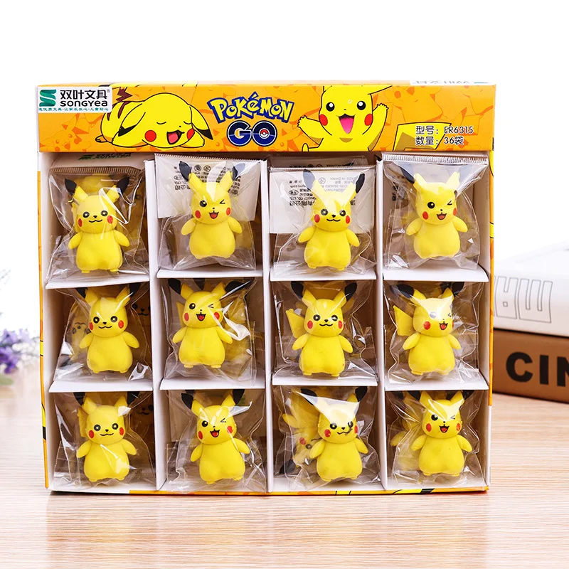 

3D Pikachu Removable Rubber Eraser Primary Student Prizes Promotional Gift Stationery